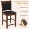 Upholstered Counter Stool Set of 2 with Solid Rubber Wood Frame-Brown